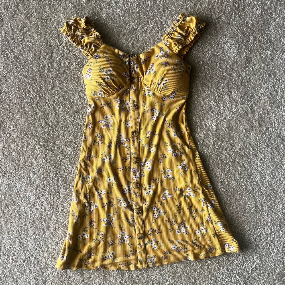 No Boundaries Yellow Floral Dress
